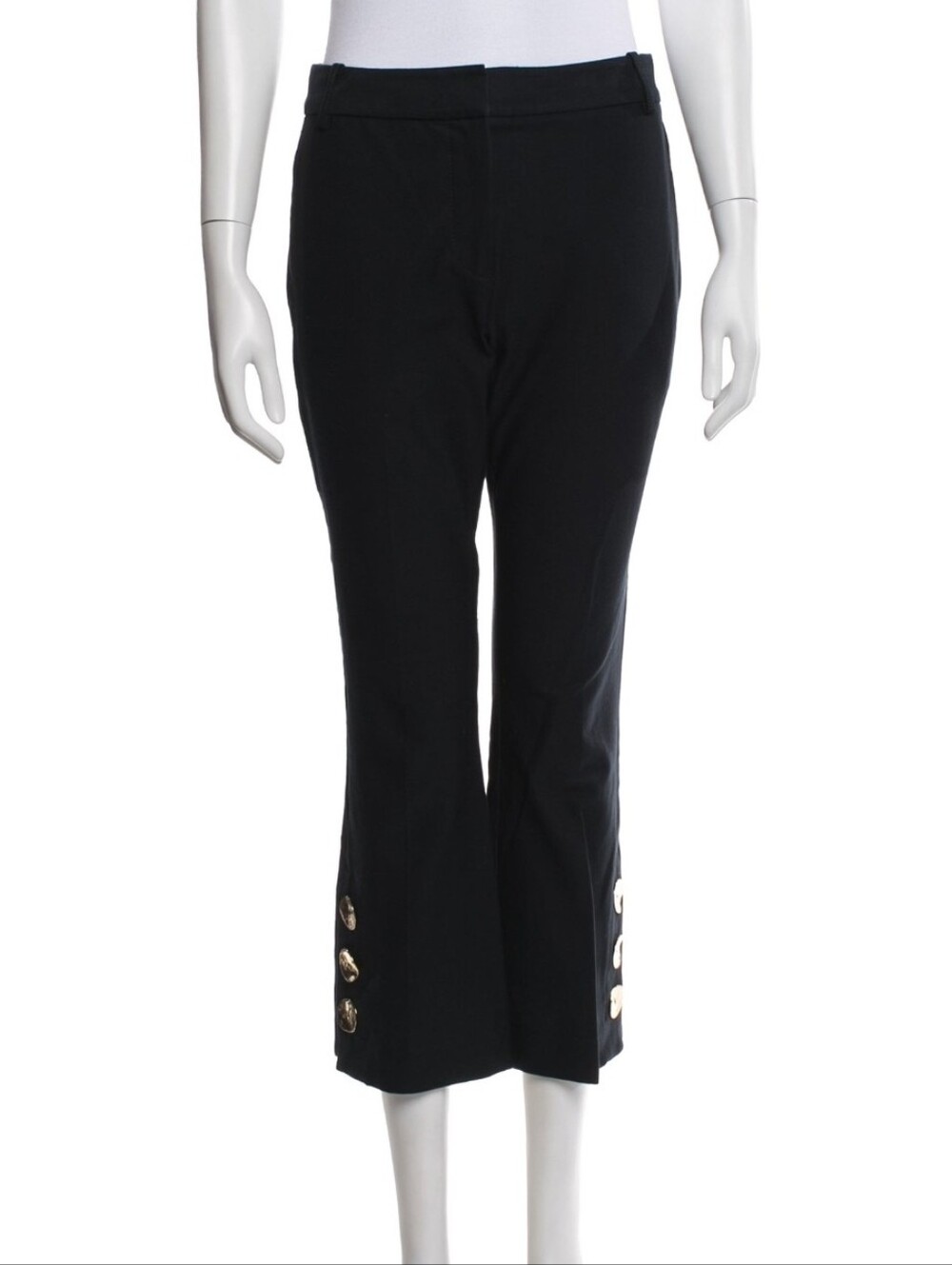 NWT. Derek Lam 10 Crosby Cropped Flare Pants With Button Detail